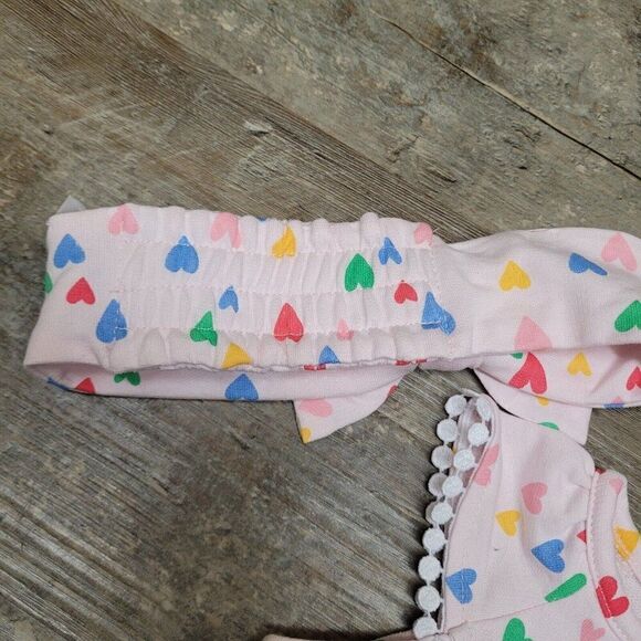 Little Me Dillard's Heart Print Girls 3 Months Jumpsuit & Headband, 2 Piece Set - Picture 10 of 16